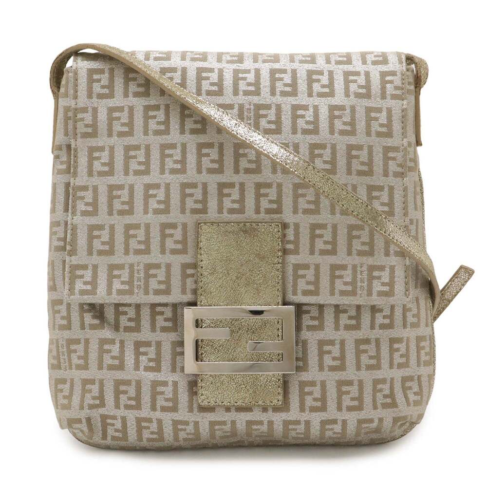 FENDI Brown Leather Pochette Shoulder Bag